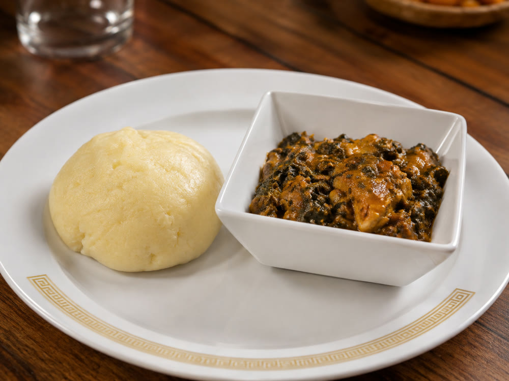 Fufu Okra Stew (Lamb or Chicken)