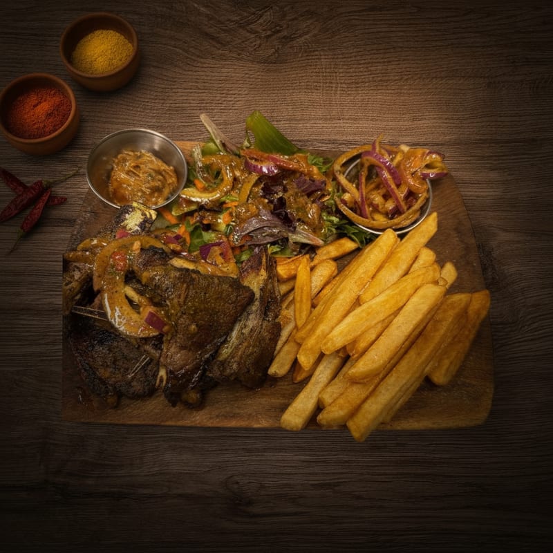 Grilled fish with fries