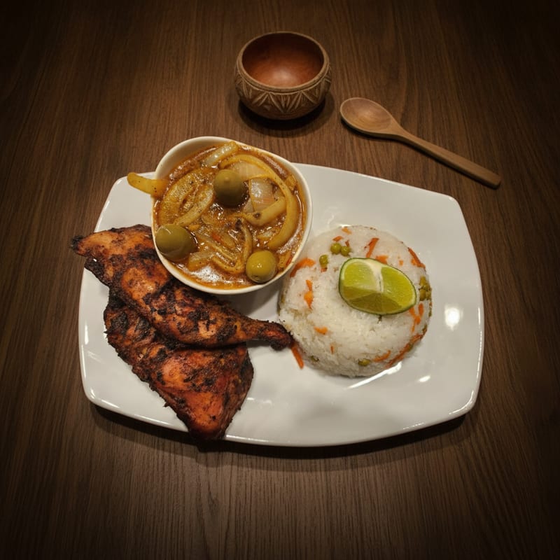 Grilled chicken with rice